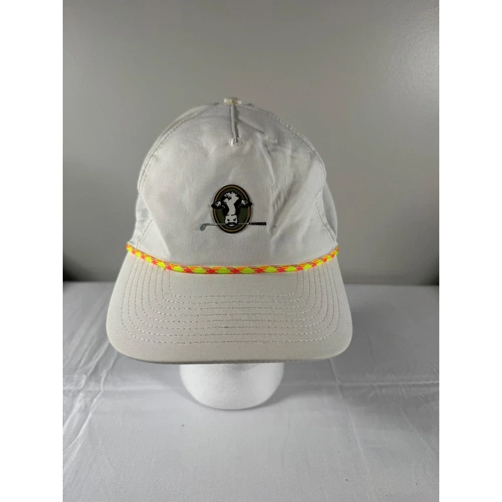 VTG Stonewall Golf Club Elverson PA Rope Hat White Cow Logo Cap Snapback